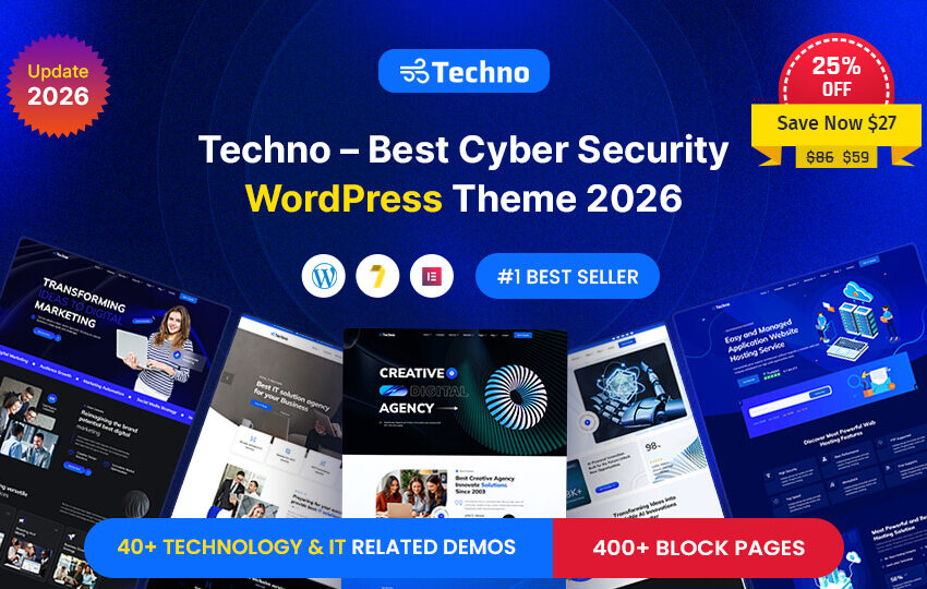 Techno – Best Cyber Security WordPress Theme 2026