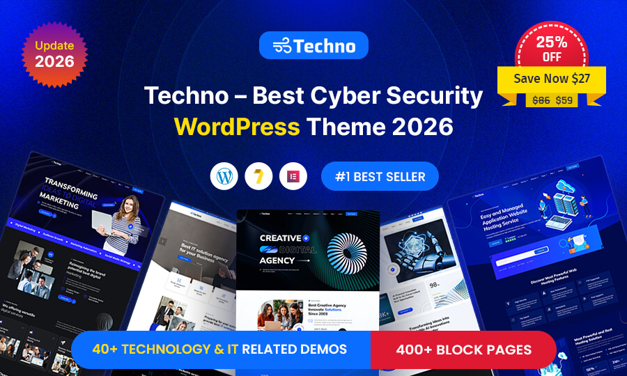 Techno – Best Cyber Security WordPress Theme 2026